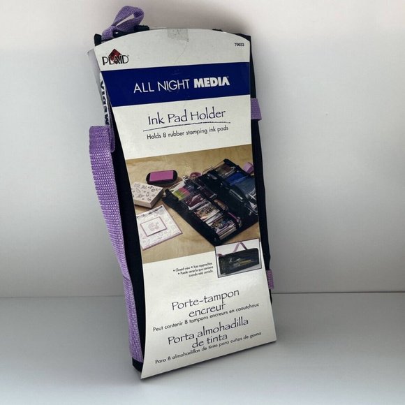 Plaid All Night Media Black Nylon Holds 8 Rubber Stamping Ink Pad Holder - Picture 9 of 12